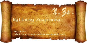 Nyilassy Zsuzsanna névjegykártya